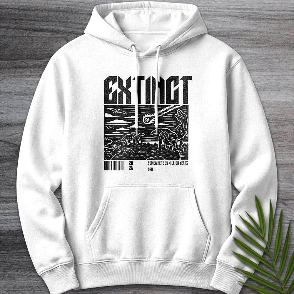 Hoodie XS / White Distressed Extinction 65 MYA Premium Hoodie