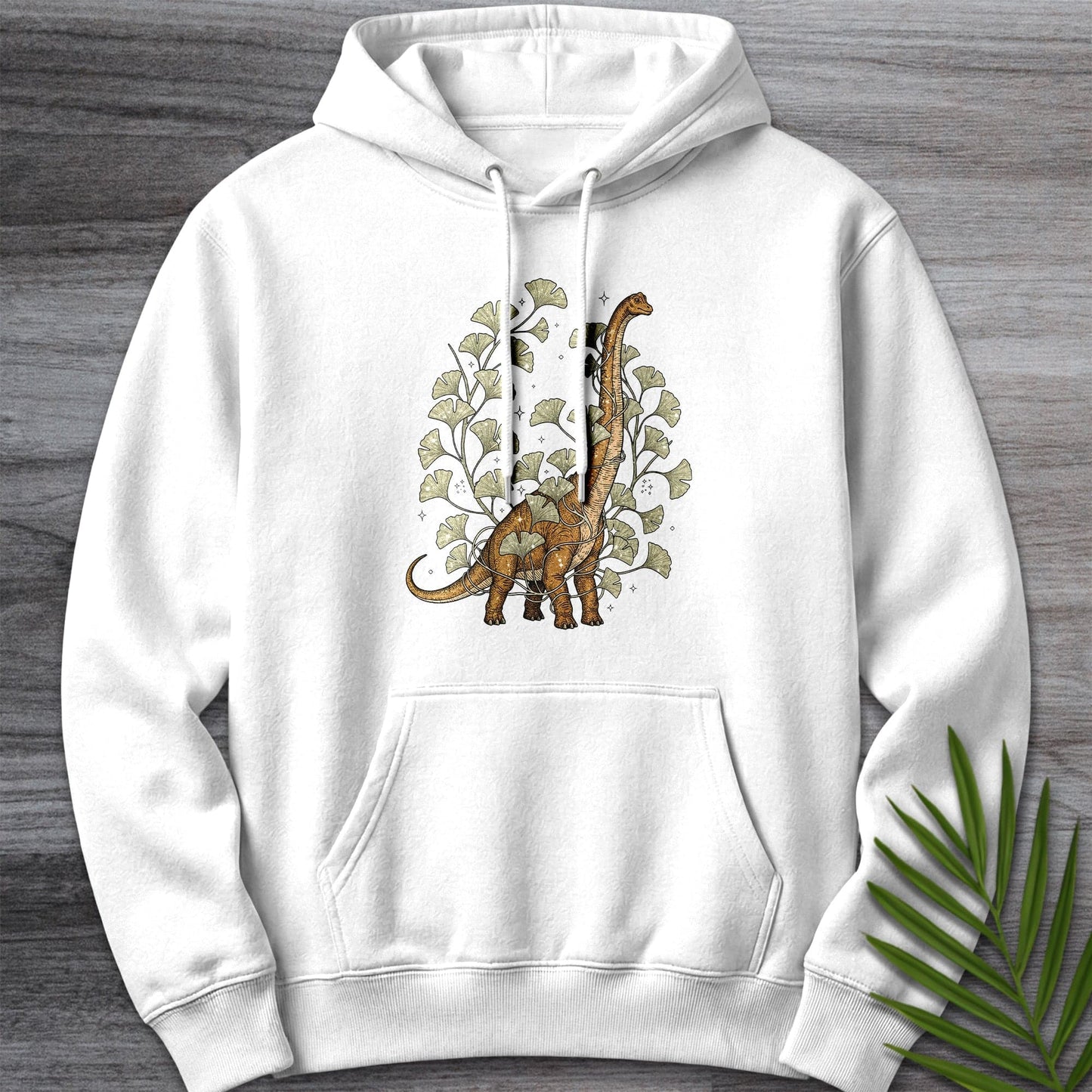 Hoodie XS / White Ginko Wrapped Brachiosaurus Premium Hoodie