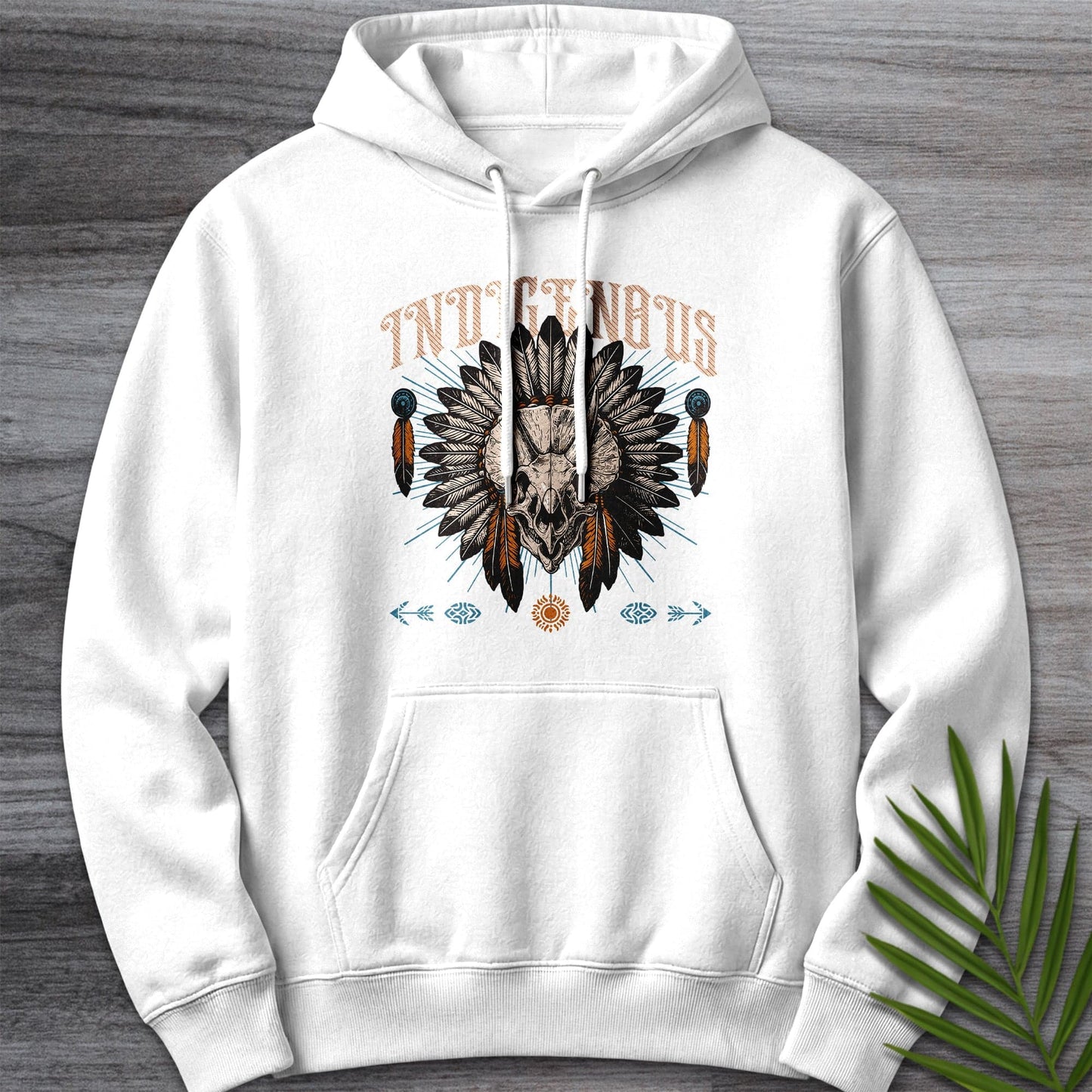 Hoodie XS / White Indigenous Triceratops Premium Hoodie