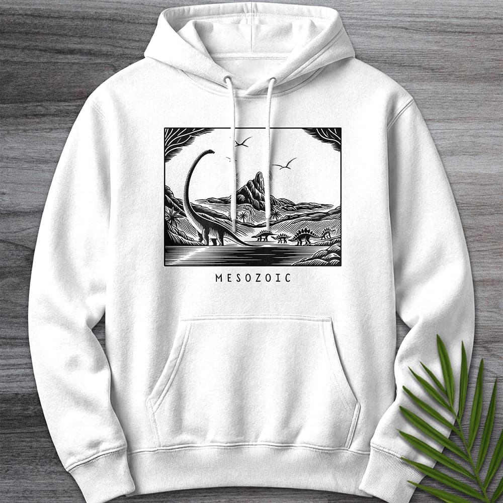Hoodie XS / White Into the Mesozoic Linocut Premium Hoodie