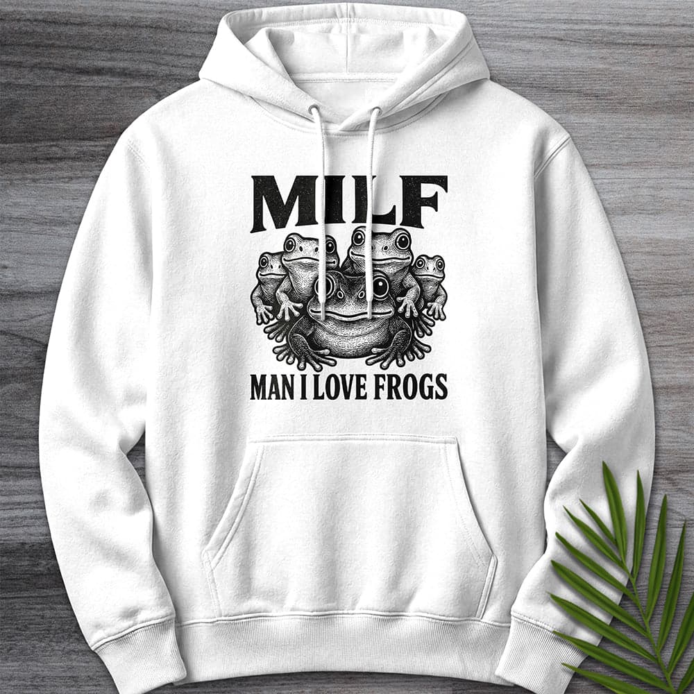 Hoodie XS / White Man I Love Frogs Premium Hoodie