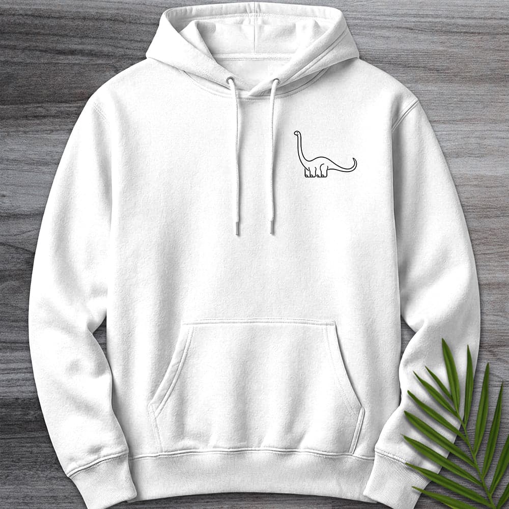 Hoodie XS / White Minimalist Brachiosaurus Line-Art Premium Hoodie