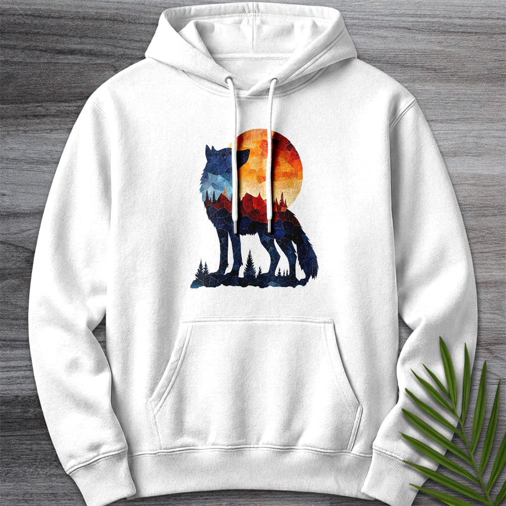 Hoodie XS / White Mosaic Silhouette Dire Wolf Premium Hoodie