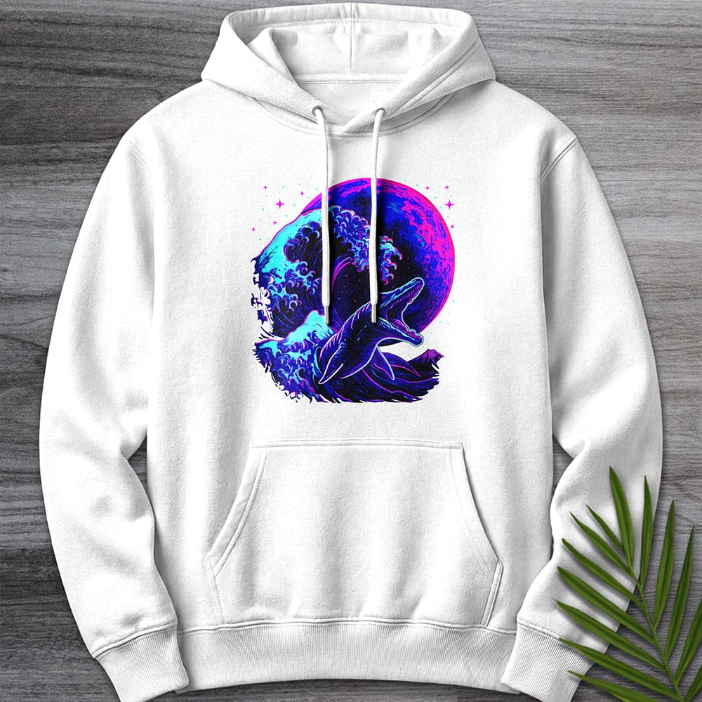 Hoodie XS / White Mosasaur Cybermoon Wave Premium Hoodie