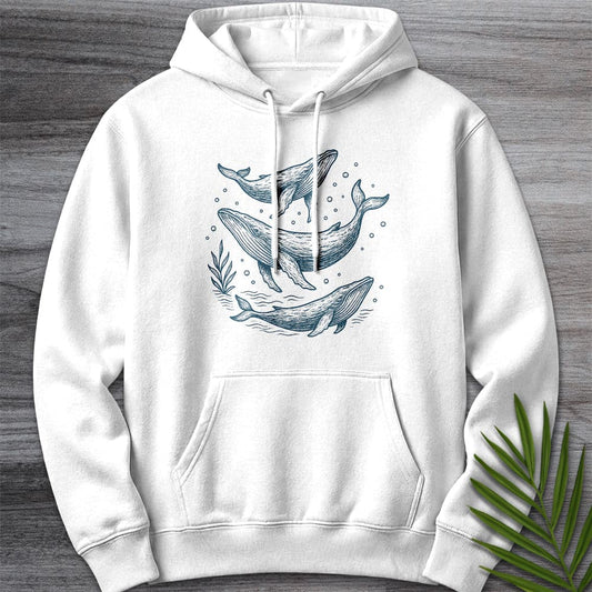 Hoodie XS / White Oceanic Whale Mammal Premium Hoodie