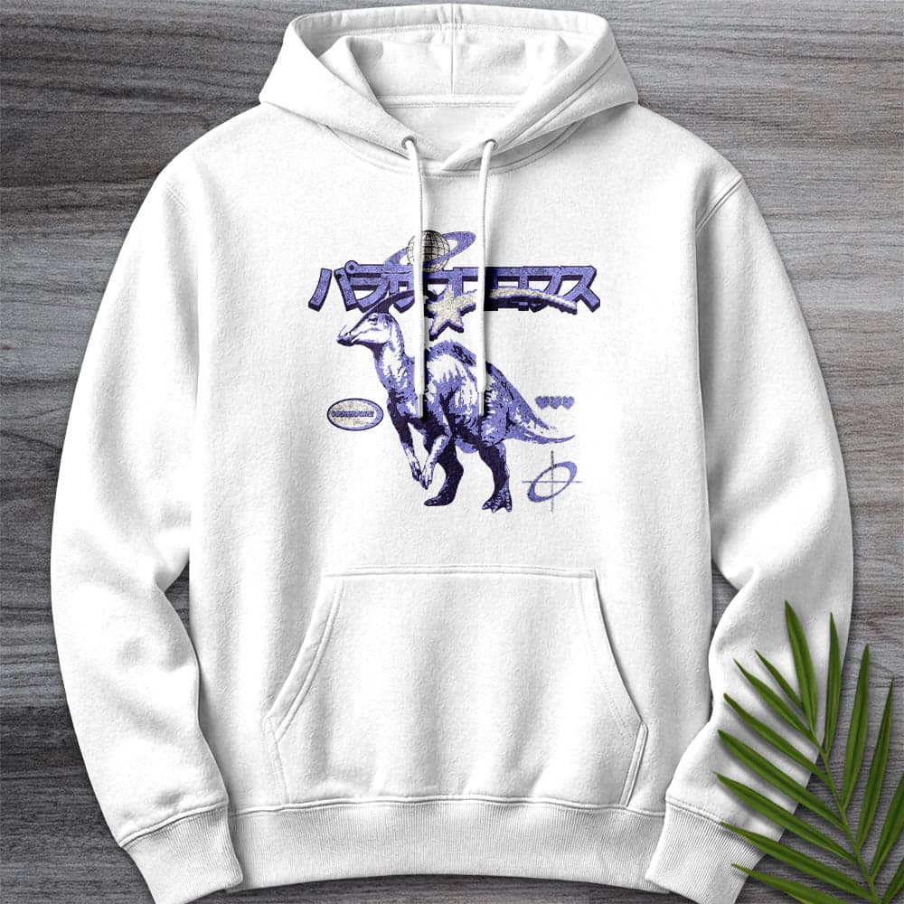 Hoodie XS / White Old Vintage Japanese Parasaurolophus Premium Hoodie