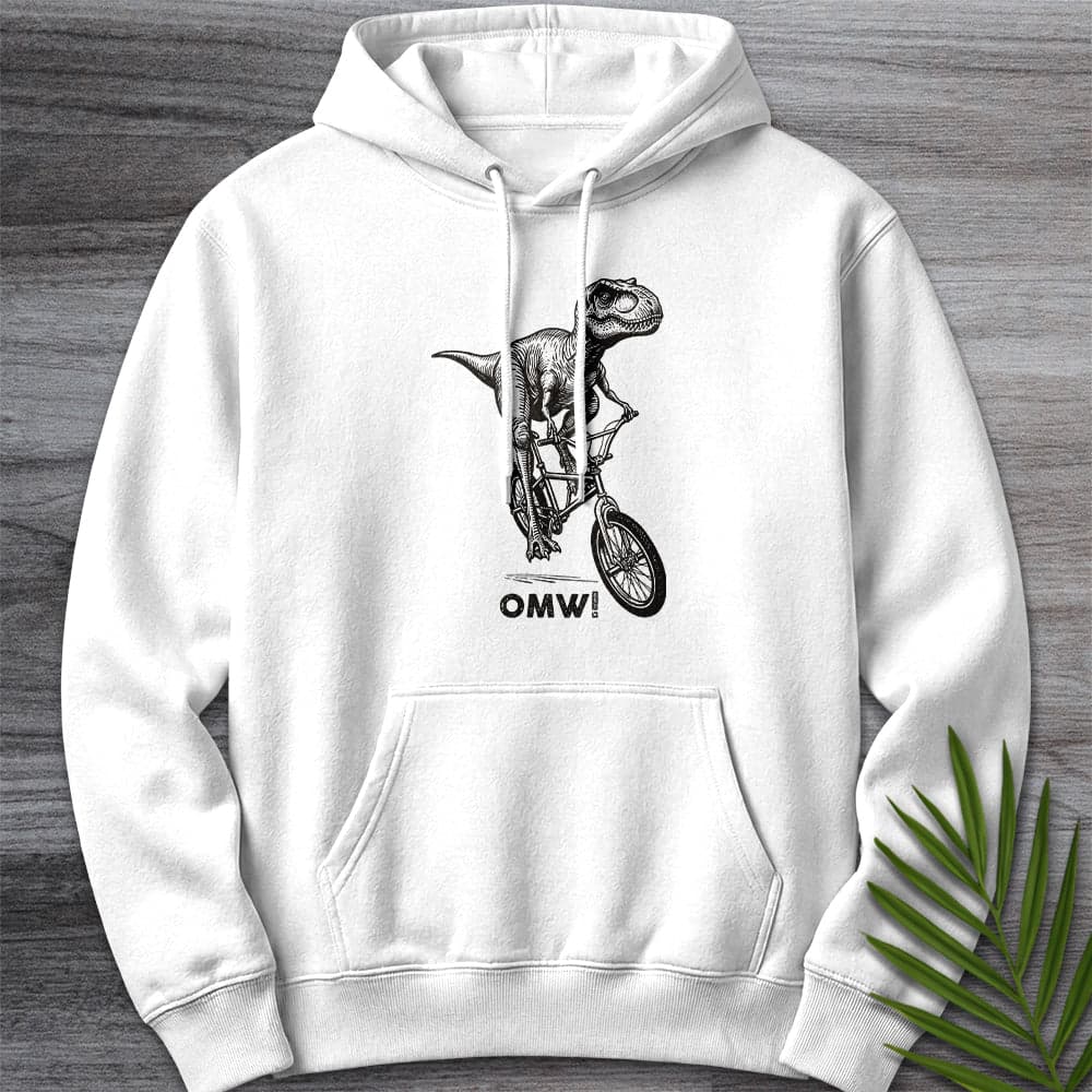 Hoodie XS / White Omw! Dino on Wheels Premium Hoodie