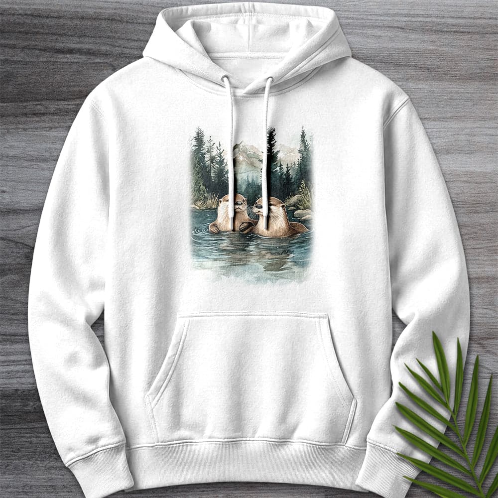 Hoodie XS / White Otters of the Alpine Waters Premium Hoodie
