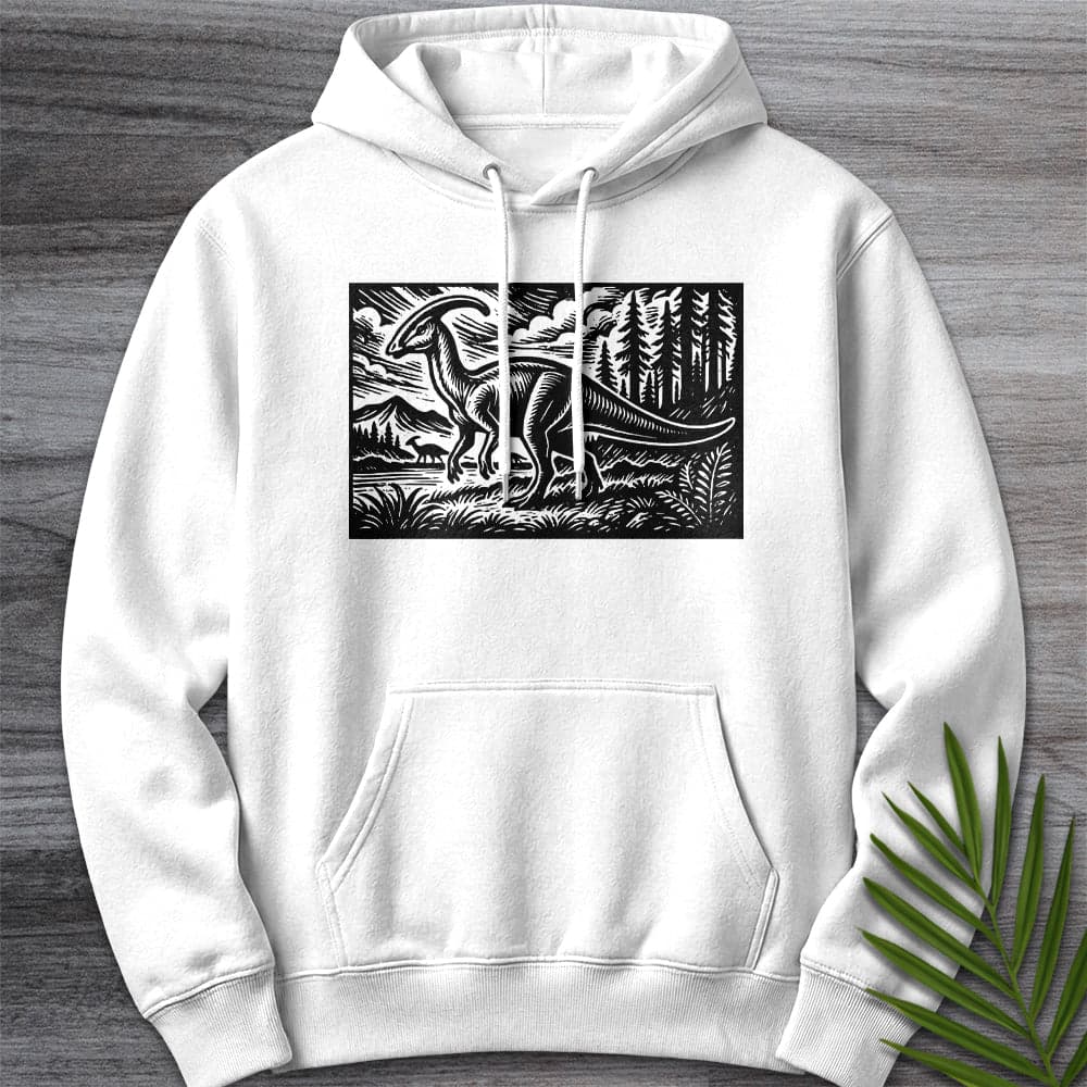 Hoodie XS / White Parasaurolophus Forest Wanderer Premium Hoodie