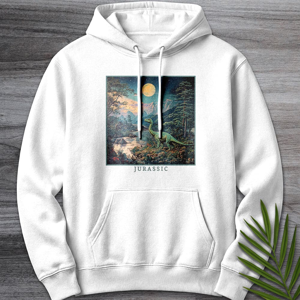 Hoodie XS / White Prehistoric "Jurassic" Dinosaur Aesthetic Premium Hoodie