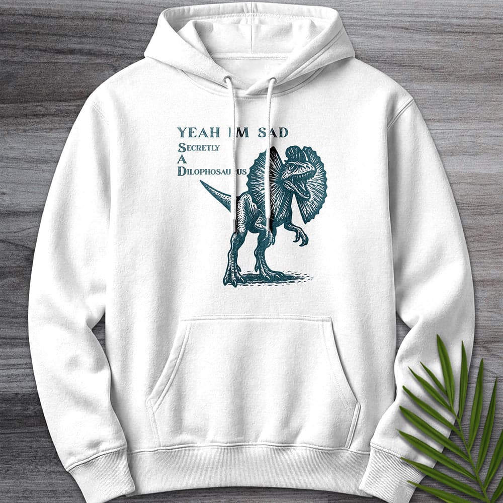 Hoodie XS / White Secretly A Dilophosaurus (SAD) Premium Hoodie