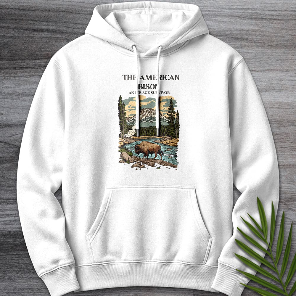 Hoodie XS / White The Great American Bison Premium Hoodie