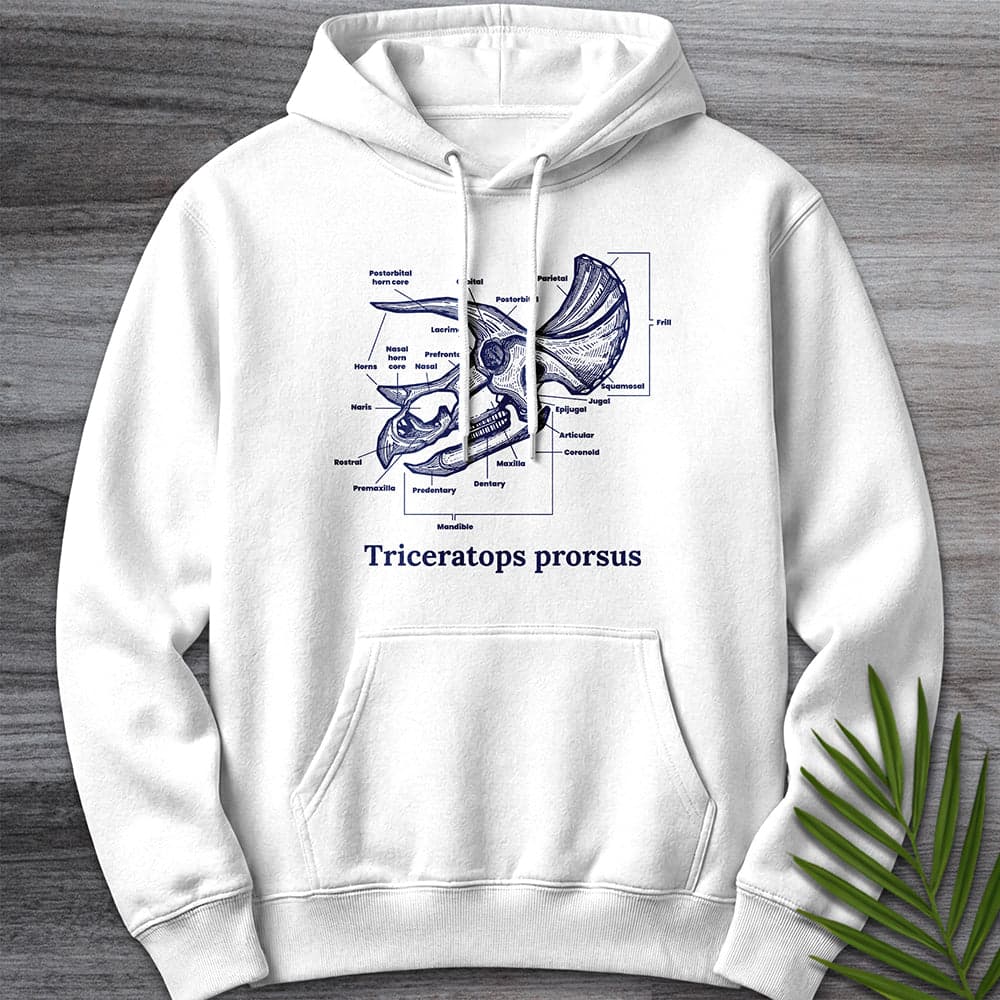 Hoodie XS / White The Head of Triceratops Premium Hoodie