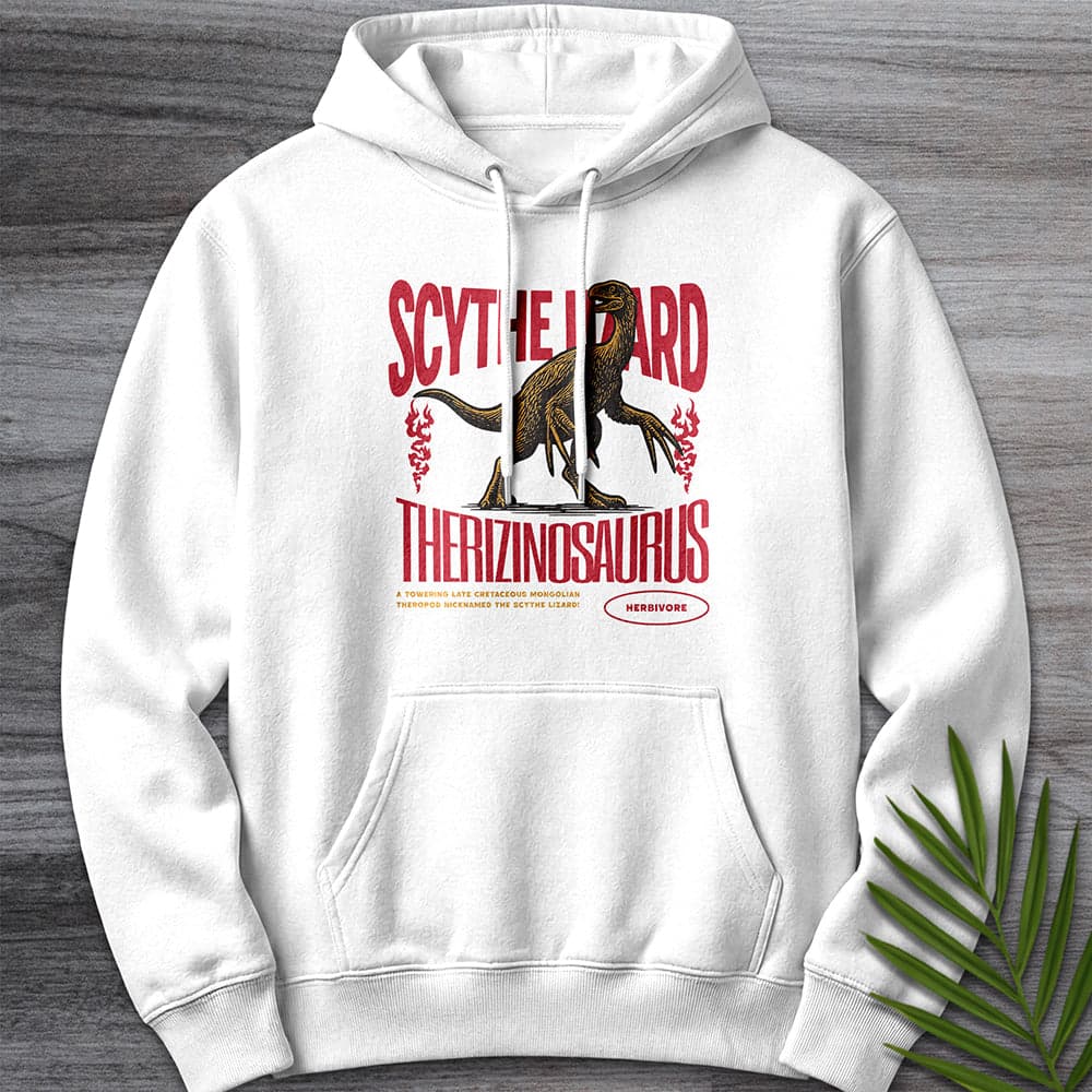 Hoodie XS / White Therizinosaurus Scythe Lizard Vintage Premium Hoodie