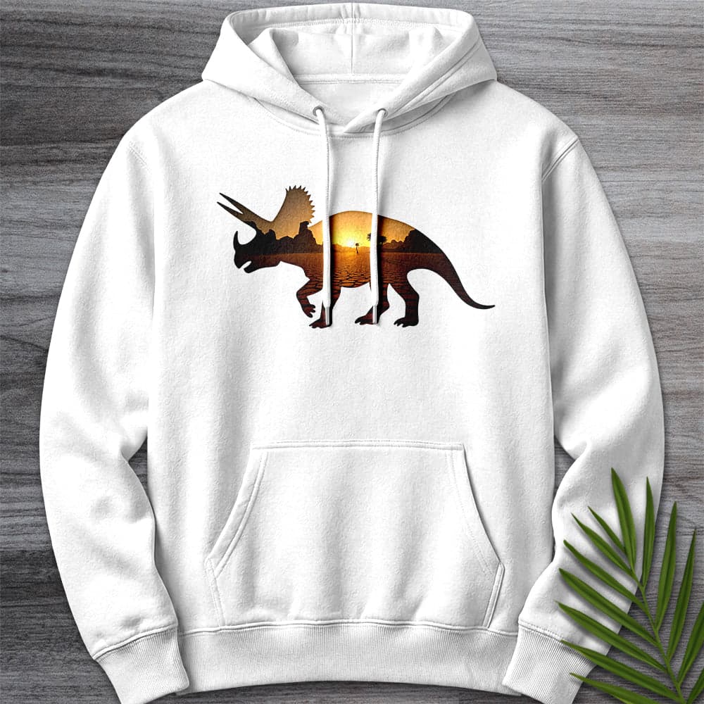 Hoodie XS / White Triceratops Environment Silhouette Premium Hoodie