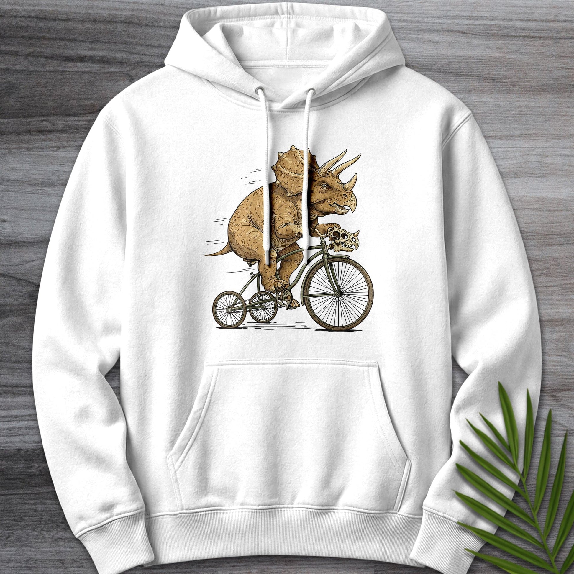 Hoodie XS / White Triceratops Tricycle Premium Hoodie