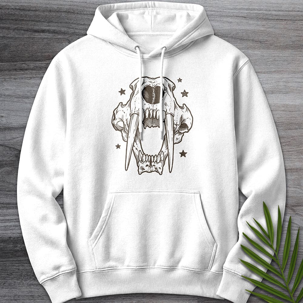 Hoodie XS / White Vintage Saber Skull Premium Hoodie