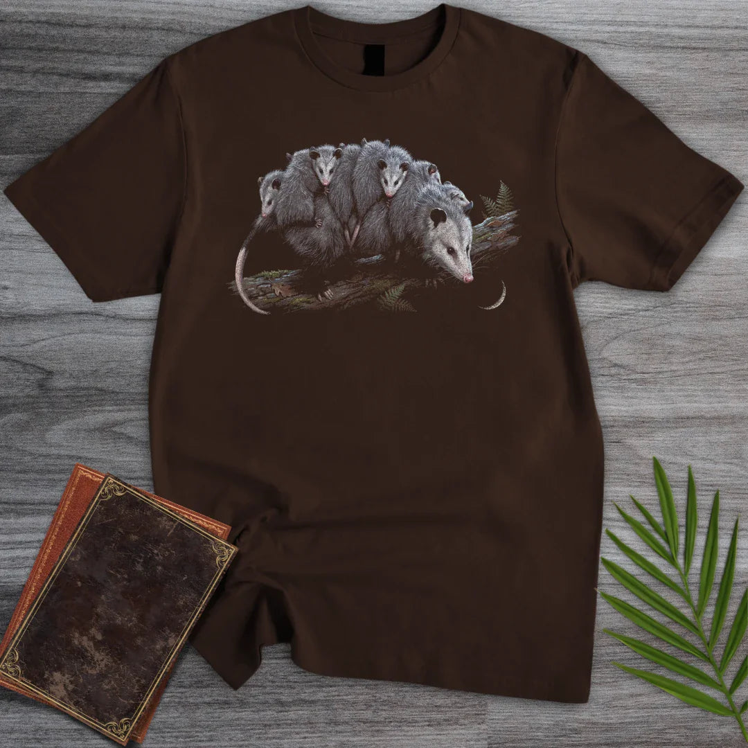 T-Shirt Dark Chocolate / S Opossum Piggyback Ride T-Shirt