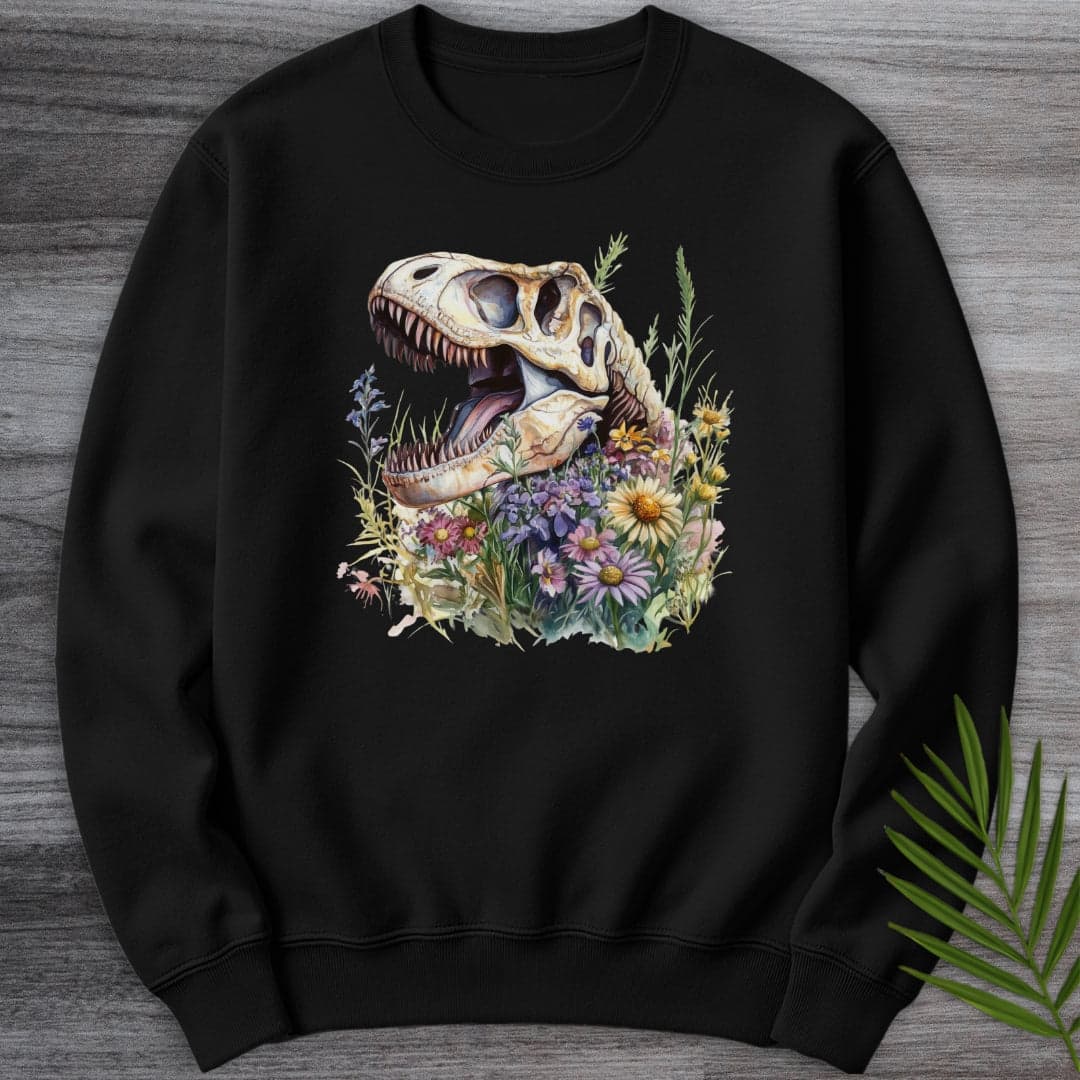 Sweatshirt Black / S Blossoming T.rex Fossil Crewneck