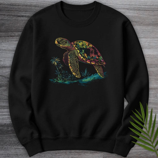 Sweatshirt Black / S Colorful Island Turtle Crewneck