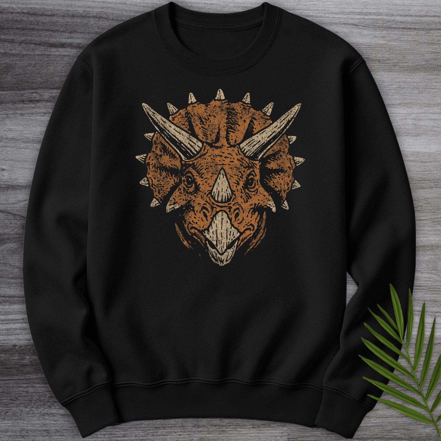 Sweatshirt Black / S Cretaceous Triceratops Charge Crewneck