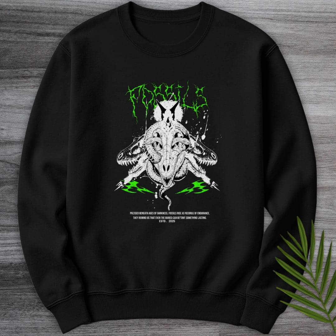 Sweatshirt Black / S Deep Metal Fossils Crewneck