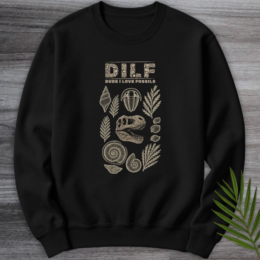Sweatshirt Black / S Dude I Love Fossils Crewneck