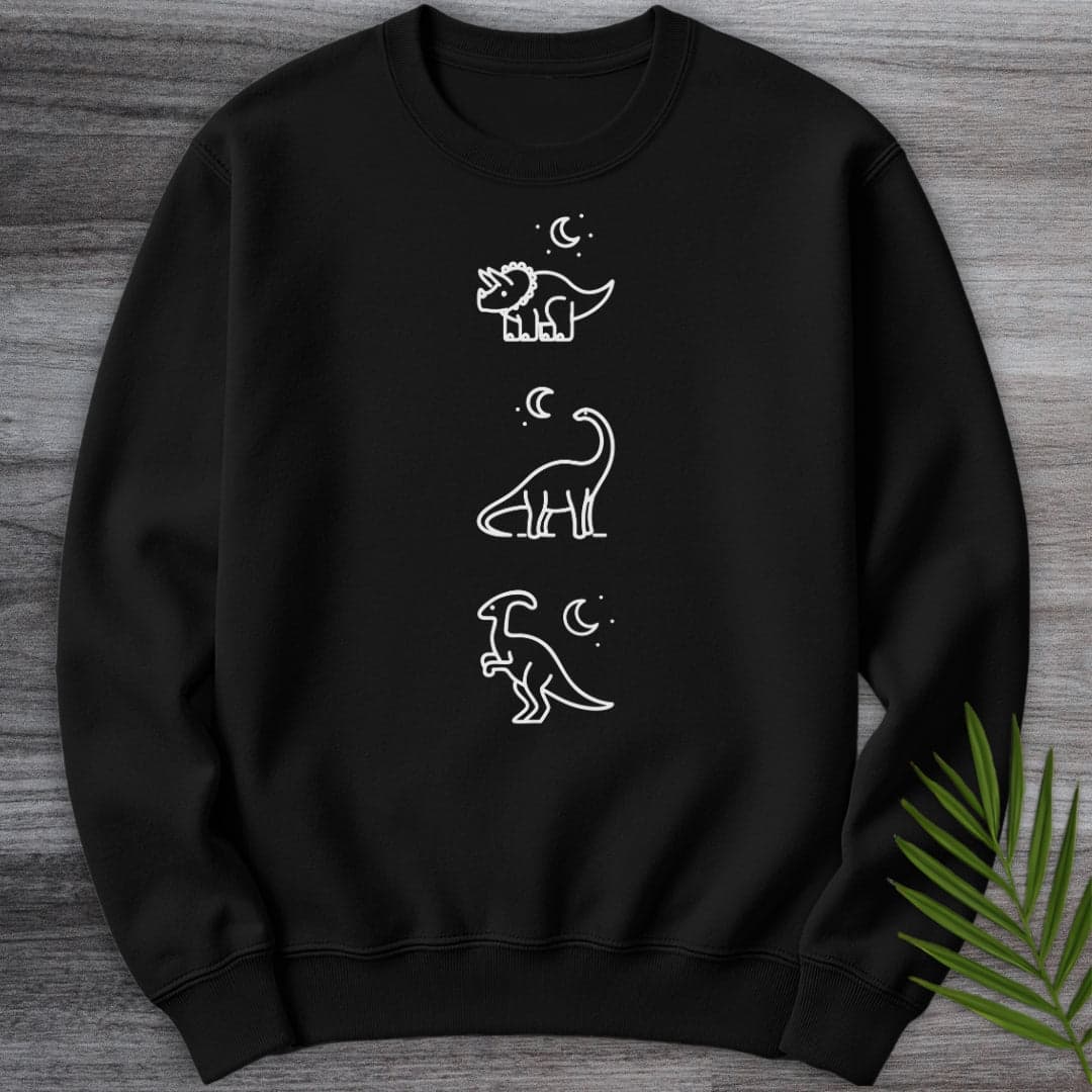 Sweatshirt Black / S Herbivorous Dinosaur Moon Crewneck