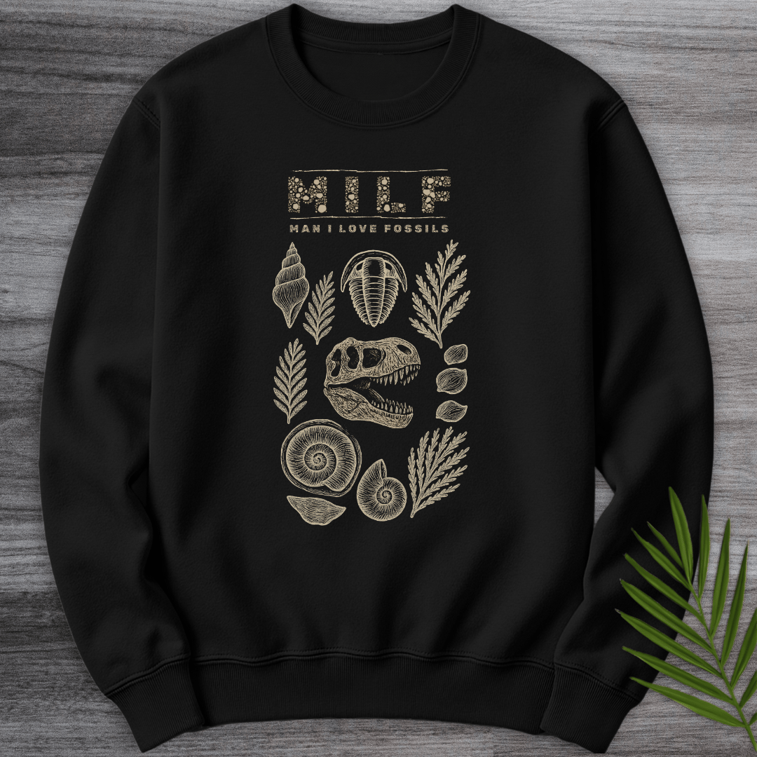 Sweatshirt Black / S Man I Love Fossils Crewneck