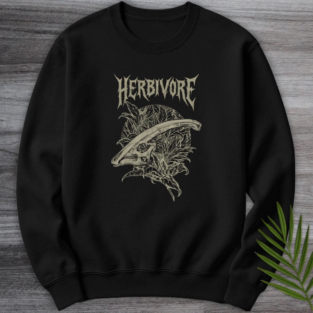Sweatshirt Black / S Metal Parasaurolophus Ferns Crewneck