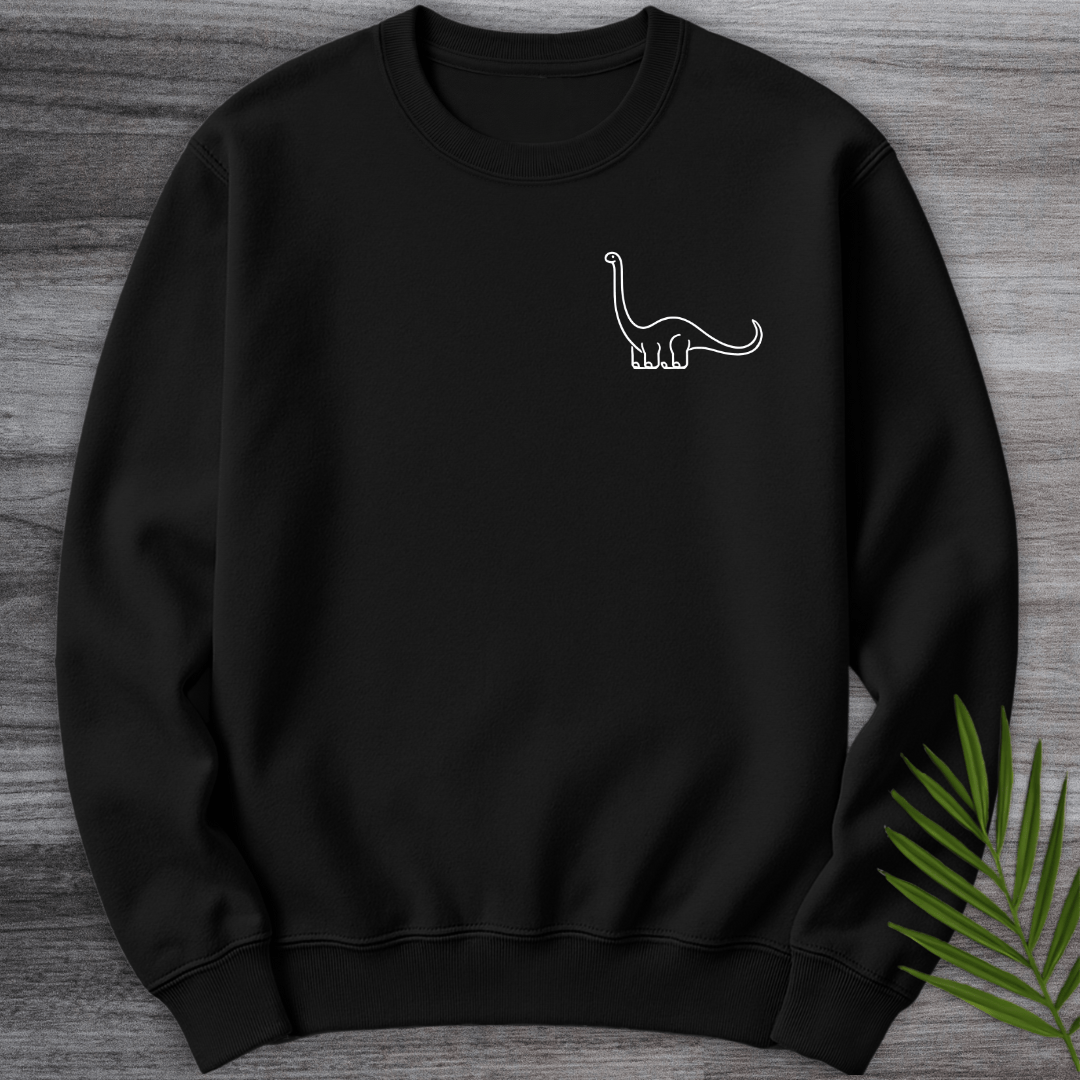 Sweatshirt Black / S Minimalist Brachiosaurus Line-Art Crewneck