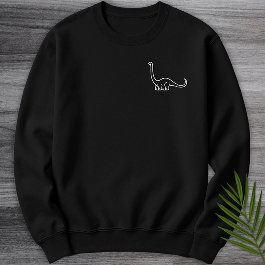Sweatshirt Black / S Minimalist Brachiosaurus Line-Art Crewneck