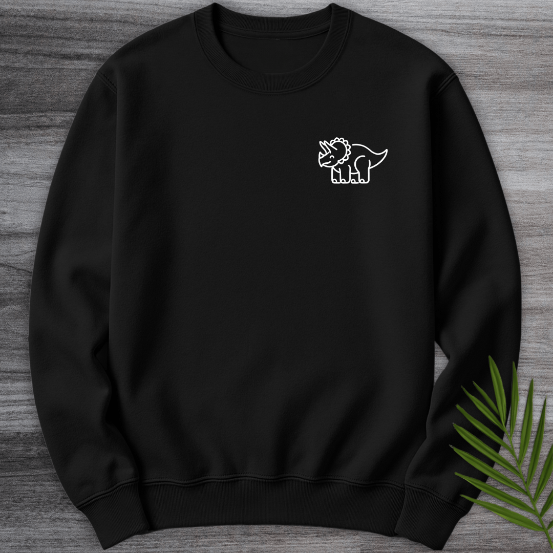 Sweatshirt Black / S Minimalist Triceratops Line-Art Crewneck