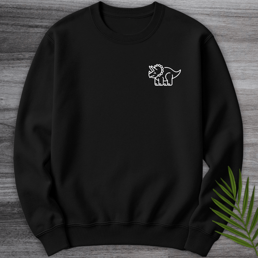 Sweatshirt Black / S Minimalist Triceratops Line-Art Crewneck
