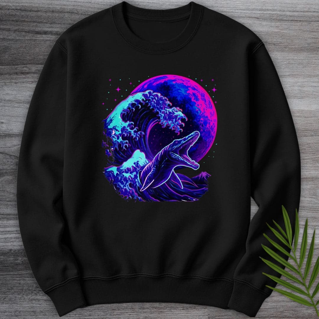 Sweatshirt Black / S Mosasaur Cybermoon Wave Crewneck
