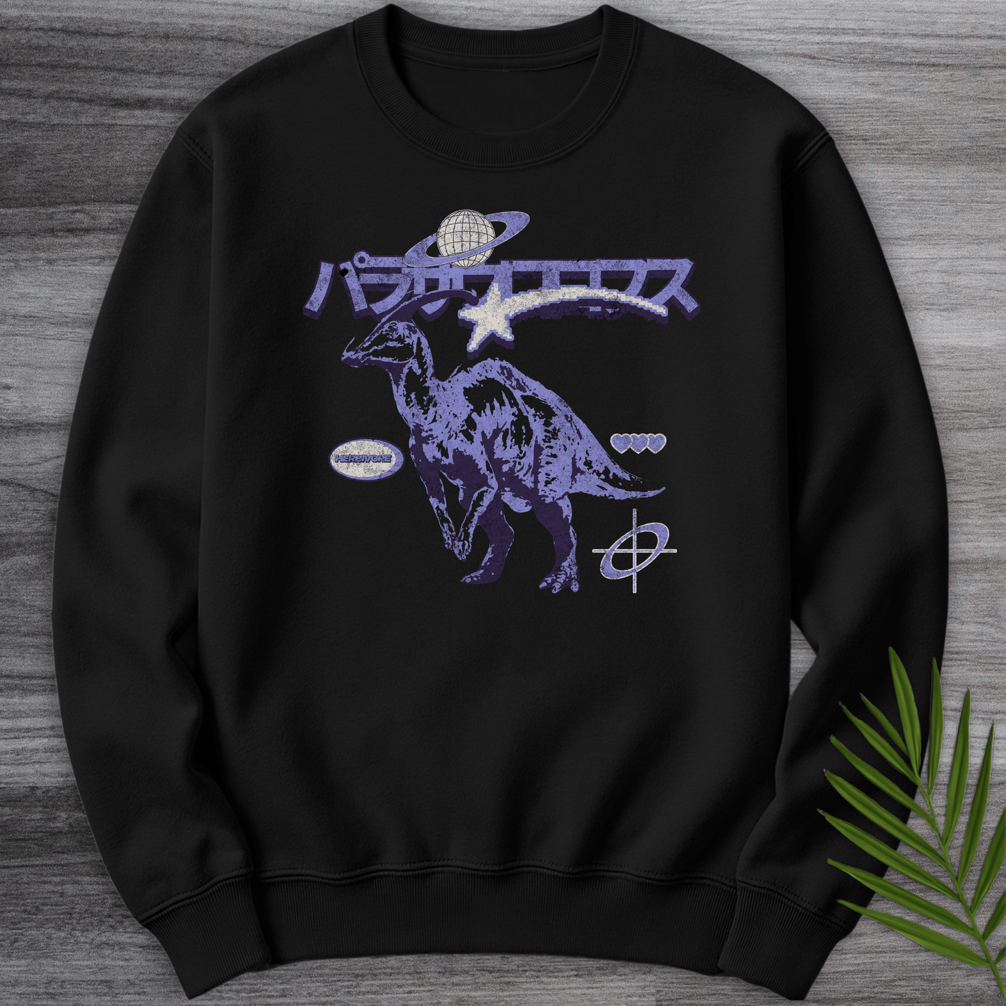Sweatshirt Black / S Old Vintage Japanese Parasaurolophus Crewneck