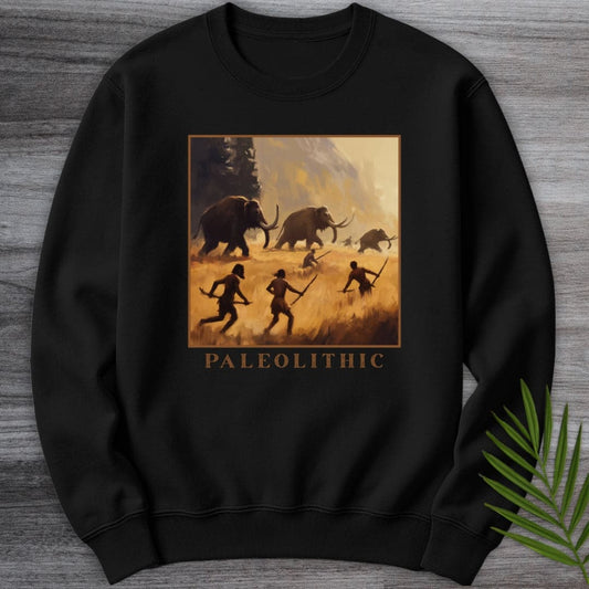 Sweatshirt Black / S Paleolithic Mammoth Hunters Crewneck