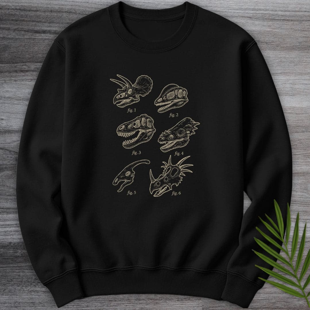 Sweatshirt Black / S Paleontological Skull Figures Crewneck