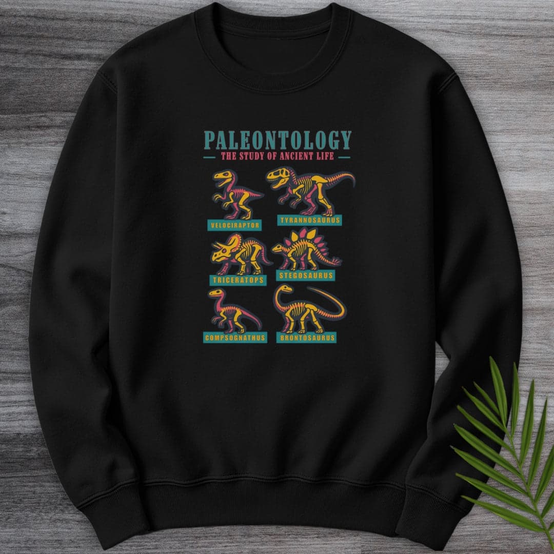 Sweatshirt Black / S Paleontology Vintage Fossil Names Crewneck