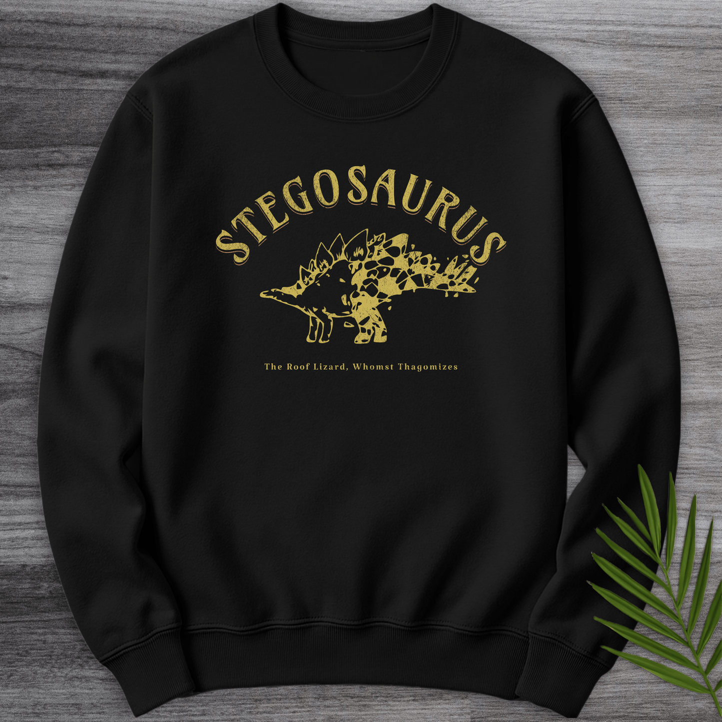 Sweatshirt Black / S Stegosaurus Whomst Thagomizes Crewneck