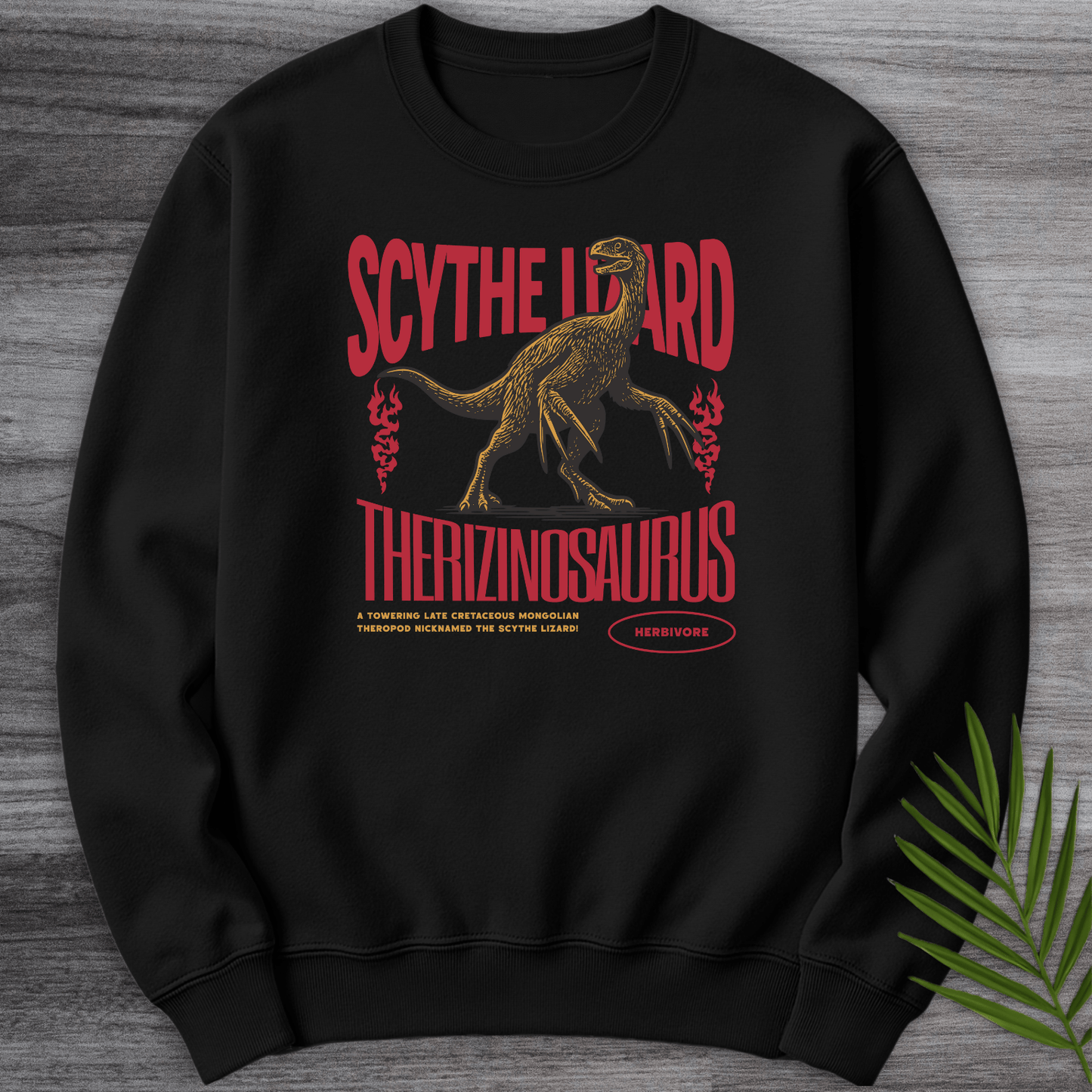 Sweatshirt Black / S Therizinosaurus Scythe Lizard Vintage Crewneck