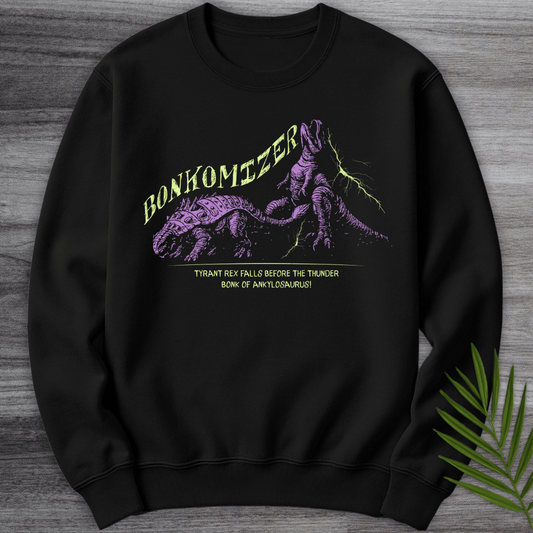 Sweatshirt Black / S Thunder Bonkomizer: Ankylosaurus vs Rex Crewneck