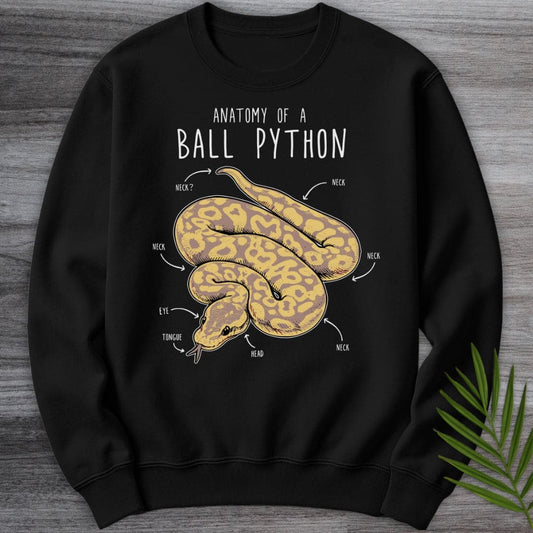 Sweatshirt Black / S Vintage Banana Ball Python Anatomy Crewneck