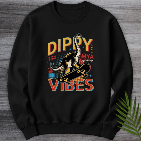 Sweatshirt Black / S Vintage Dippy Vibes Crewneck