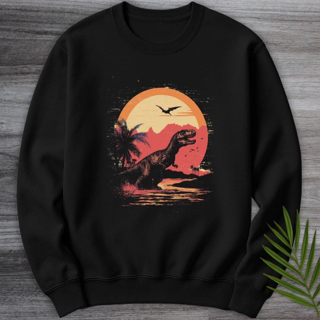 Sweatshirt Black / S Vintage Mesozoic Retro Jungle Crewneck