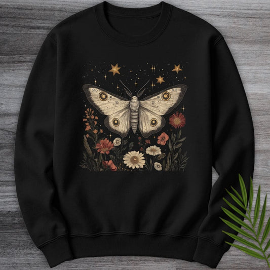 Sweatshirt Black / S Vintage Moth Cottagecore Crewneck