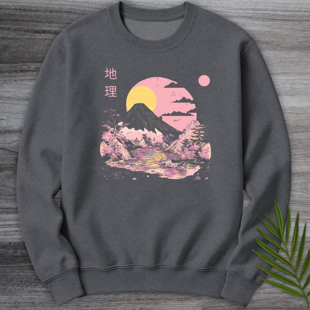 Sweatshirt Dark Heather / S 1980's Geography Aesthetic Graphic Crewneck