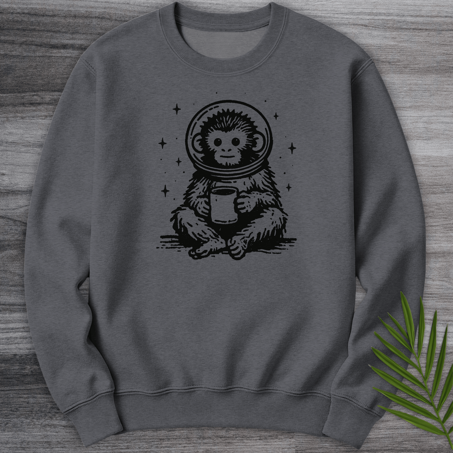 Sweatshirt Dark Heather / S Astro Coffee Monkey Crewneck
