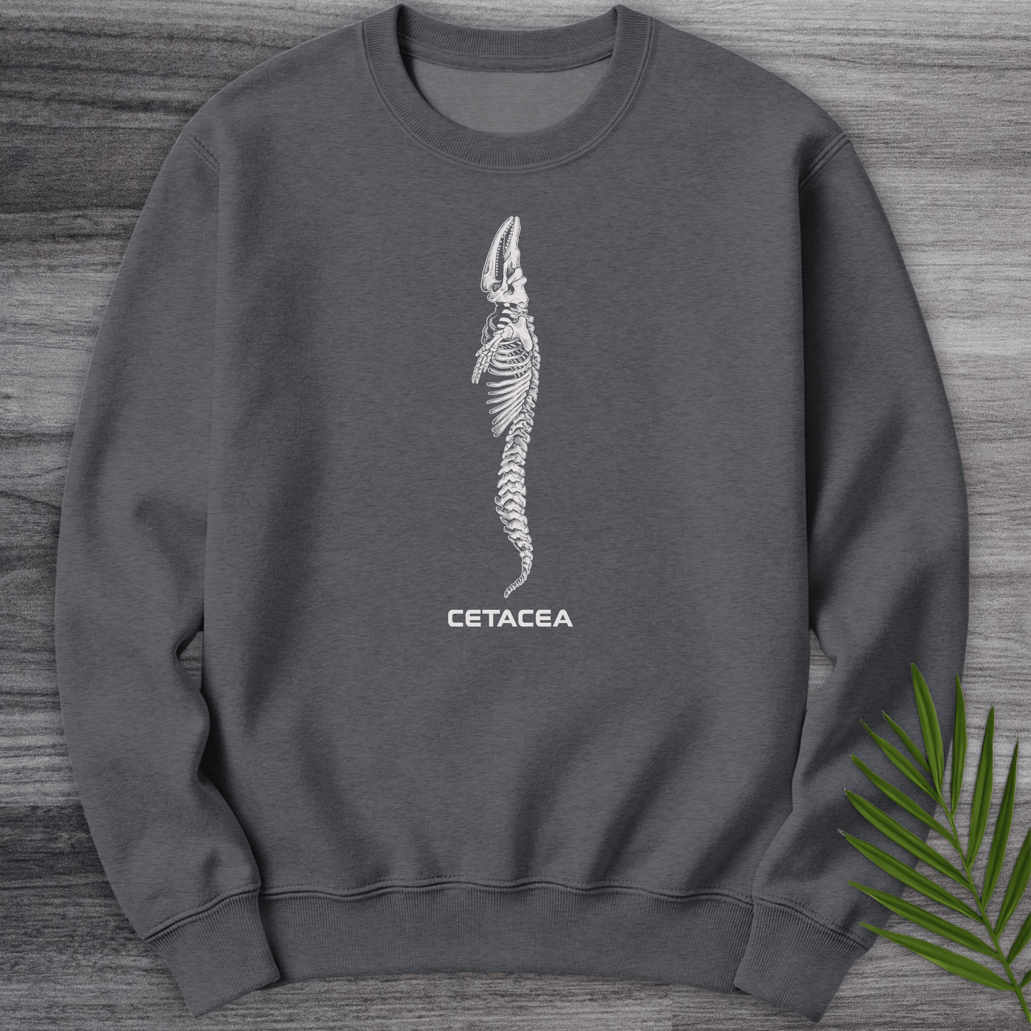 Sweatshirt Dark Heather / S Cetacea Whale Skeleton Crewneck