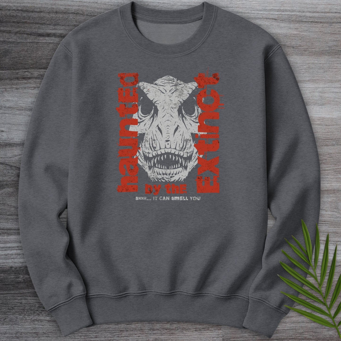 Sweatshirt Dark Heather / S Haunted By The Extinct Crewneck